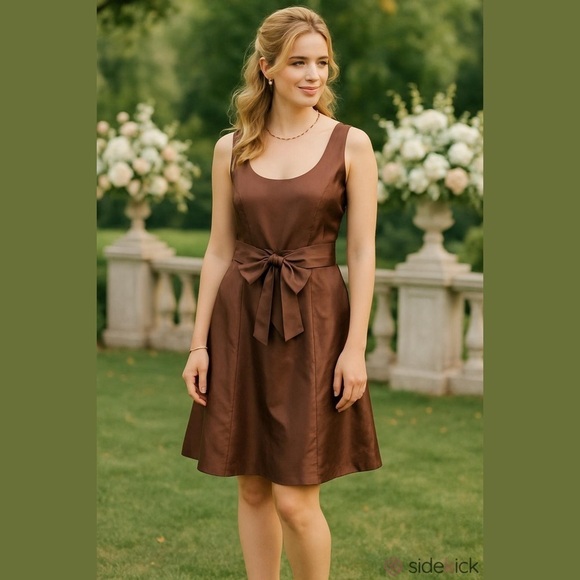 Mexx Dresses & Skirts - ⭐️Host Pick⭐️Mexx brown midi dress bow NWT
